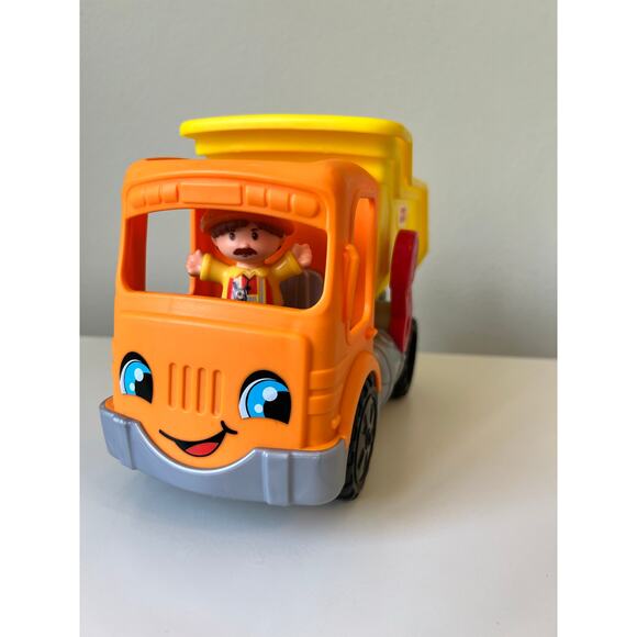 Fisher-Price Little People Work Together Dump Truck With Figure and Boulder - Picture 2 of 12